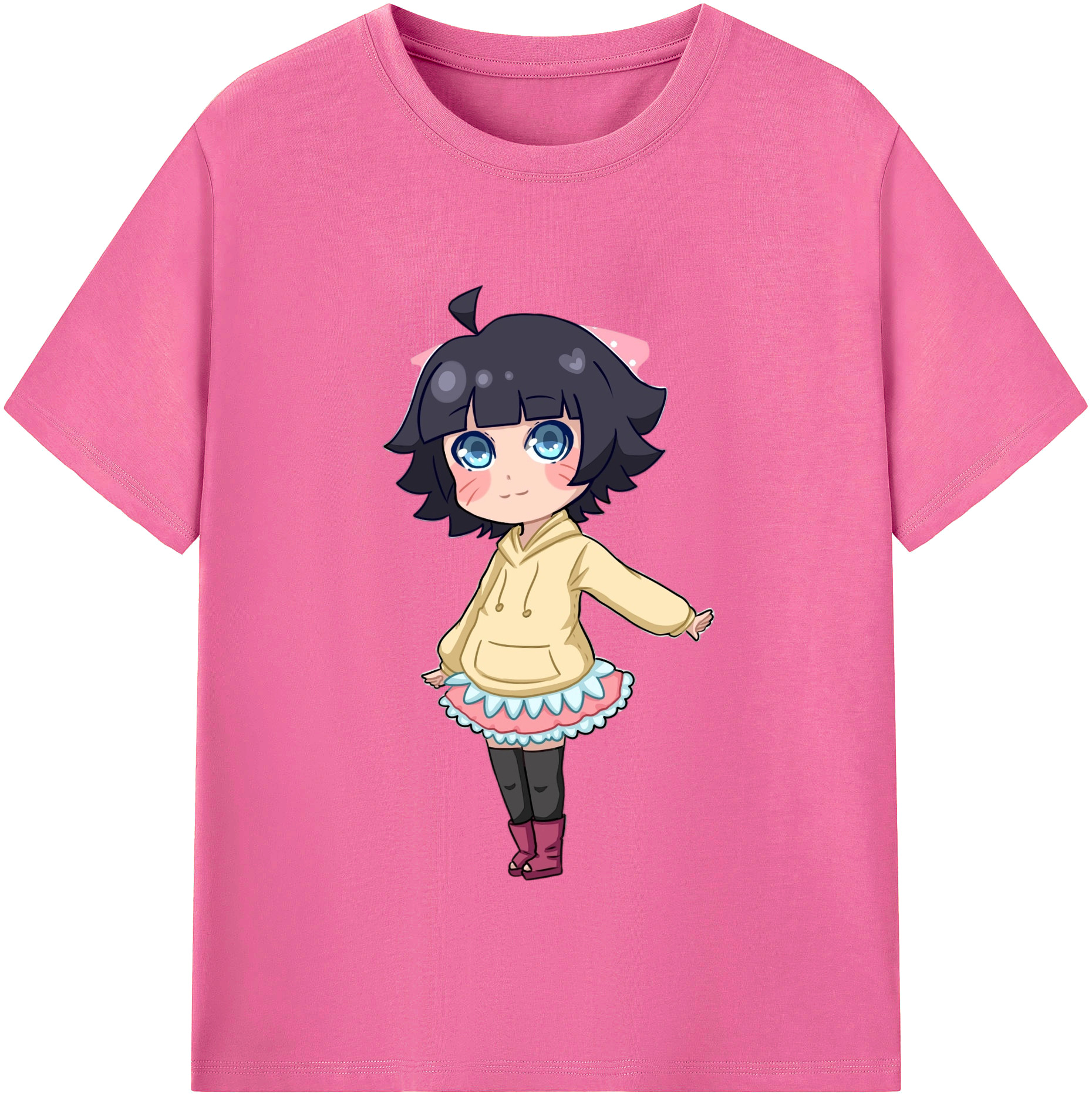 （画像用） NARUTO -ナルト- うずまき ヒマワリ Uzumaki Himawari レディースカジュアルプリントTシャツ（綿100％）